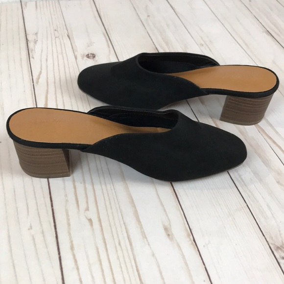 Chunky 2 inch heel slip on shoes - Picture 4 of 6